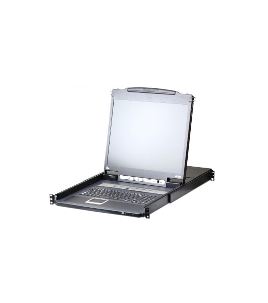 Переключатель KVM 16-портовый IP с ЖК-дисплеем Slideaway/ATEN SINGLE RAIL 16P PS/2-USB LCDKVMP 19INCH WIH IP
