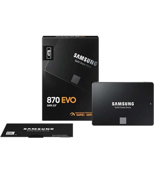 Накопитель SSD Samsung 4Tb 870 EVO, V-NAND, 2.5', SATA III, [R/W - 530/560 Mb/s]