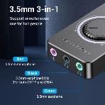 Внешняя звуковая карта Vention USB c регулятором громкости Черная, фото21