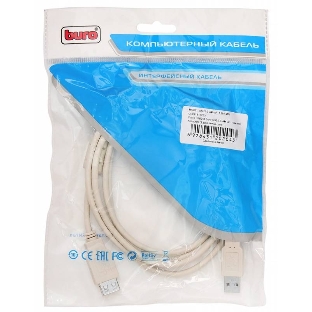 Кабель-удлинитель USB2.0 Buro USB2.0-AM-AF-1.8M-MG A(m)/A(f) (1.8м) феррит.кольца