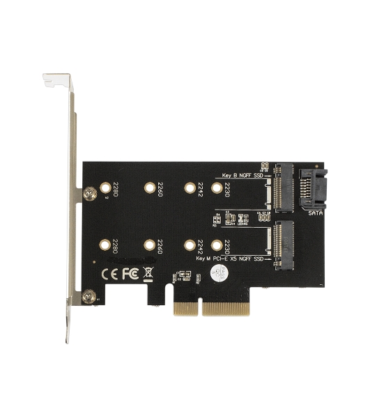 Переходник ExeGate EXE-509 M.2 B key + M.2 M Key -> PCI-Ex4/SATA
