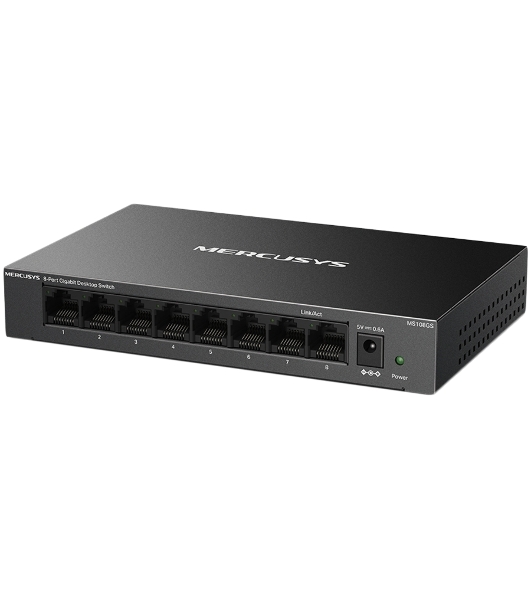 Коммутатор настольный Mercusys MS108GS с 8 гигабитными портами