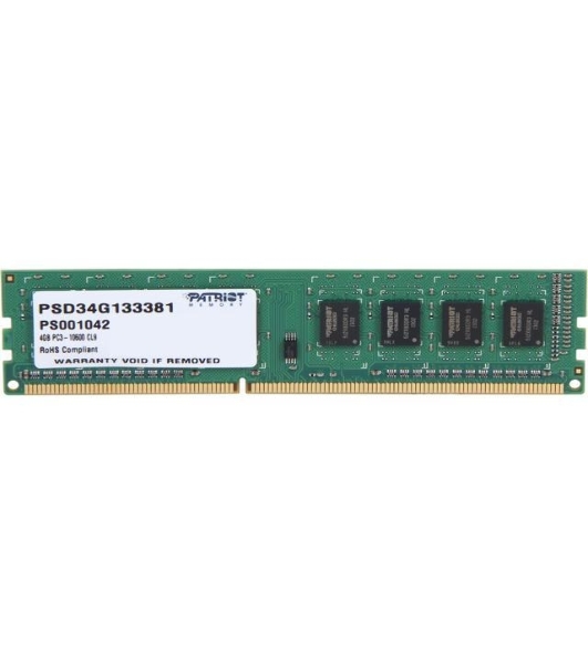 Оперативная память Patriot, DDR3, 4GB (1x4 GB), 1333 MHz, CL9, DIMM