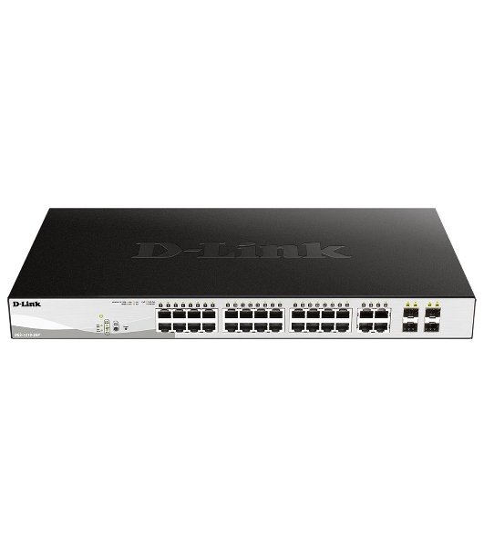 Коммутатор D-Link DGS-1210-28P/F5A, 24×1 Гбит/с + 4×1 Гбит/с Combo, настраиваемый
