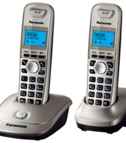 Телефон беспроводной (DECT) Panasonic KX-TG2512RUN (платиновый) Доп трубка в комплекте,АОН, Caller ID,спикерфон на трубке,полифония