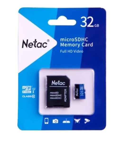 Флеш карта microSDHC 32Gb Netac P500 NT02P500STN-032G-R (с SD адаптером) 80Mb/s