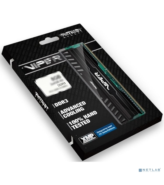 Оперативная память Patriot Viper 3, DDR3, 16GB (2x8 GB), 1600 MHz, CL9, DIMM, радиатор, черный