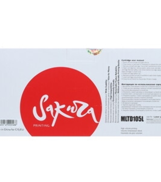 Картридж лазерный Sakura MLTD105L для Samsung ML1910/1911/1915/2525/2580/4600/4601/4605/4610/16004623/SF650/65, черный, 2500 к.