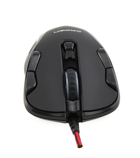 Мышь проводная Crown Gaming CMXG-804 черный, 2000 dpi, USB, кнопки - 9