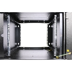 Шкаф телекоммуникационный настенный ЦМО ШРН-Э, 19', 18U, 930х600х500 мм (ВхШхГ), дверь: стекло, разборный, черный, фото 1