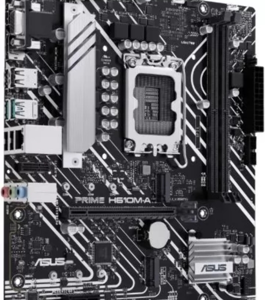 Материнская плата ASUS PRIME H610M-A-CSM, LGA 1700, Intel H610, 2xDDR5, 4xSATA, 2xM.2 PCIe 3.0 (x2, x4), 1xPCIe 4.0 x16, 1xPCIe x1, 1xHDMI, 1xDP, 1xVGA, 2xUSB-A 3.2 Gen 2, 4xUSB-A 2.0, 1x 1Gb LAN, 3x3.5 мм, 7.1, mATX