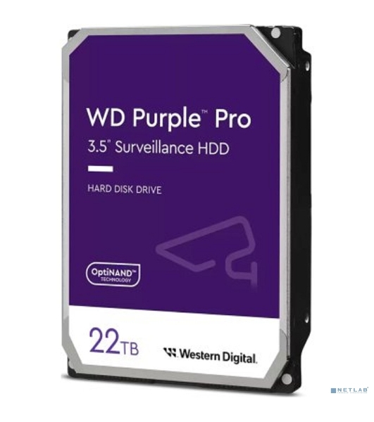 Жесткий диск Western Digital Purple PRO WD221PURP 22Tb 3.5' 7200 RPM 512MB SATA-III All Frame AI для систем видеонаблюдения