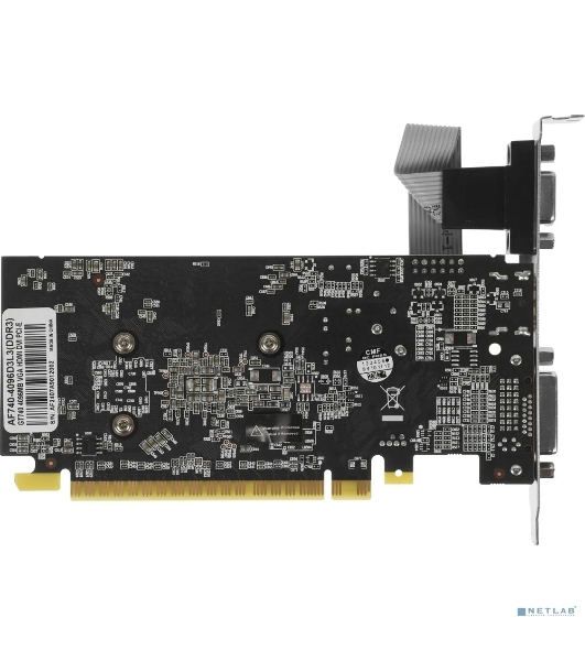 Видеокарта AFOX GeForce GT 740 Low Profile 4Gb (AF740-4096D3L3) 128Bit DVI HDMI VGA, Single fan