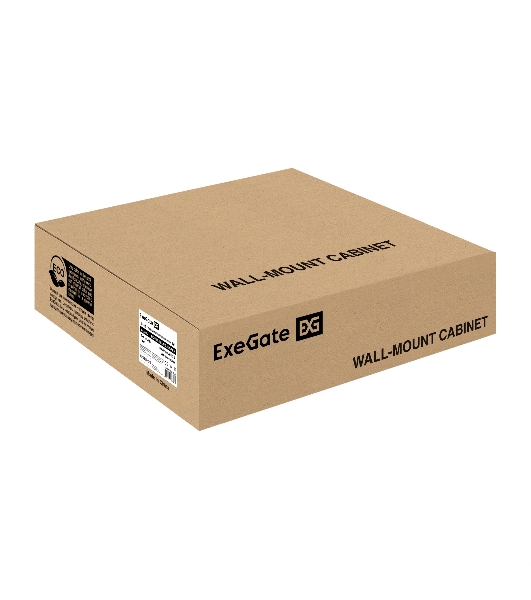 Шкаф телекоммуникационный 19' настенный 12U ExeGate EC-WM-12U.450.M.GREY (19', 12U, 600x450x635 мм (ШхГхВ), передняя дверь металл, съемные боковые панели, пыле- и влагозащита IP23, светло-серый RAL 7035)
