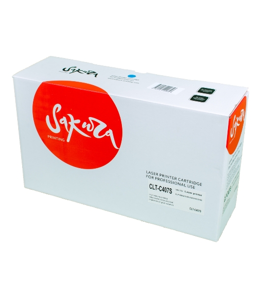 Картридж лазерный Sakura CLTC407S для Samsung CLP-320/325, CLX-3185, синий, 1000 к.