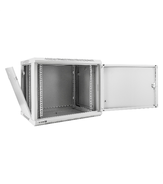 Шкаф телекоммуникационный 19' настенный 9U ExeGate EC-WM-9U.450.M.GREY (19', 9U, 600x450x500 мм (ШхГхВ), передняя дверь металл, съемные боковые панели, пыле- и влагозащита IP23, светло-серый RAL 7035)