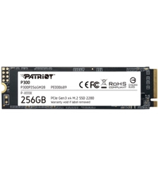 Накопитель SSD Patriot P300, 256Gb, PCIe 3.0 x4, M.2 2280, NVMe, R/W 1700/1100