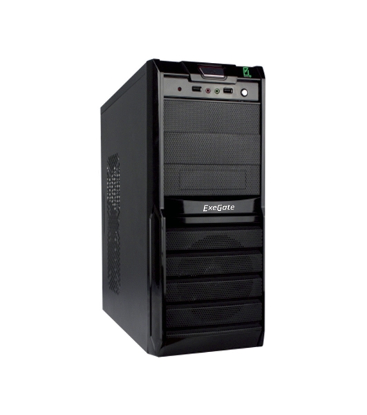Компьютерный корпус ExeGate EX278398RUS Miditower ExeGate XP-329S Black, ATX, (XP450, Black,120мм), 2хUSB, Audio
