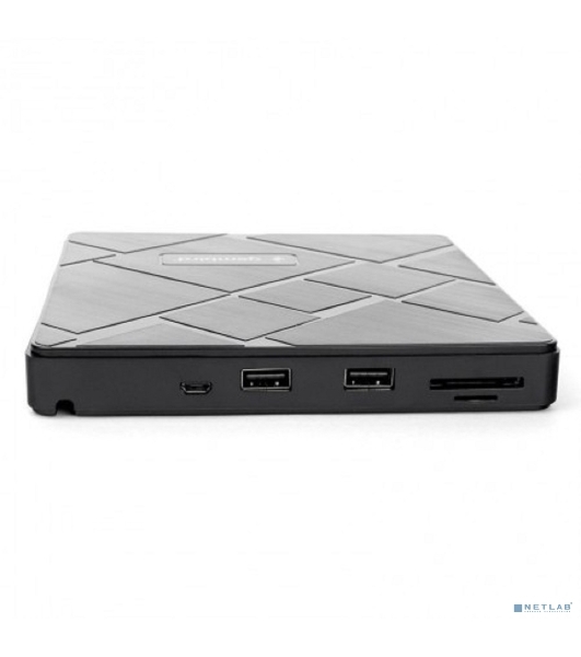 Оптический привод внешний со встроенным кардридером и хабом Gembird DVD-USB-04 пластик, черный