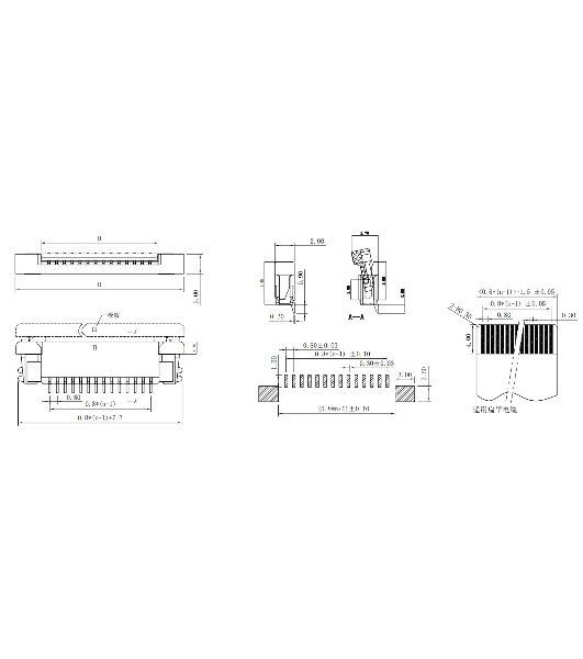 Разъем FPC Half Coverage Bottom Contact 0.8K-BX-24PWB 24 pin высота 2мм шаг 0,8мм
