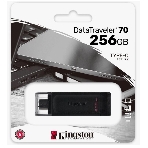 Флешка USB Kingston DataTraveler DT70 (DT70/256Gb), 256Gb, USB Type-C 3.2, R/W 70/45, черный, фото8