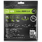 Кабель аудио-видео Cactus CS-HDMI.1.4-1 HDMI (m)/HDMI (m) 1м. позолоченные контакты черный, фото2