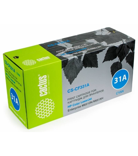 Картридж лазерный Cactus CS-CF331A голубой (15000 стр.) для HP Color LaserJet M651dn/M651n/M651xh