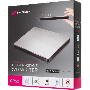 Оптический привод LG DVD-RW ext. Silver Slim Ret. USB 2.0