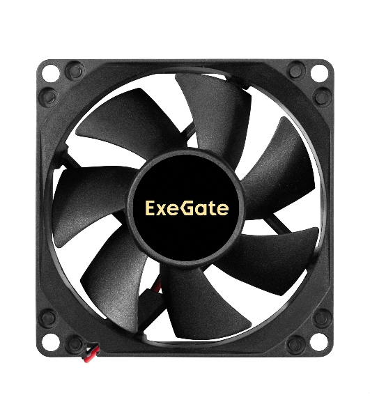Вентилятор 12В DC ExeGate ExtraSilent ES08025H2P (80x80x25 мм, Hydraulic bearing (гидродинамический), 2pin, 1900RPM, 19dBA)