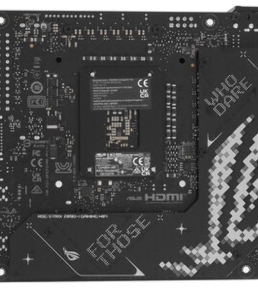 Материнская плата ASUS ROG STRIX Z890-I GAMING WIFI, LGA1851, Intel Z890, 2xDDR5, 2xSATA, 2xM.2, 1xPCI-E 5.0 x16, 1xHDMI, 2xThunderbolt 4, 1x2.5Gb LAN, 9xUSB-A, 1xUSB-C, 5.1, Mini-ITX