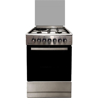 Комбинированная плита De Luxe 606031.12гэ 000(кр)чр нержавеющая стальГазово-электрическая плита, Цвет - нержавеющая сталь, Электророзжиг 3 газовые конфорки 1,0/1,5/3,0 кВт 1 электрическая конфорка 1,5 кВт Основные характеристики духового шкафа: Электрическая духовка Нижний ТЭН - 1,1 кВт ТЭН верхний/гриль - 1,3 кВт/1,8 кВ тТерморегулятор Гриль Механический таймер Освещение Объём духовки 58 л. Комплектация: Большой противень Малый противень Решётка для жарки Чугунные решётка рабочего стола Стеклянная крышка рабочего стола Хозяйственный отсек