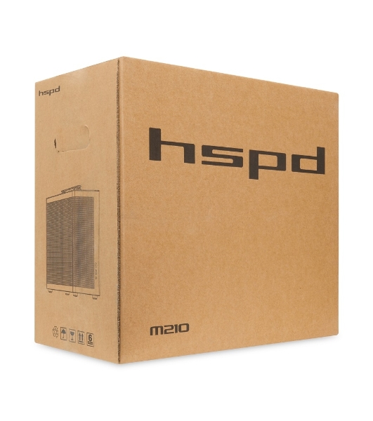 Компьютерный корпус без блока питания HSPD M210, Mesh Mid Tower, черный, 0.7 SPCC, 1x90мм mATX, mITX 140/280/150мм 1x2.5', 1x3.5', 4xPCI 1xUSB-A 3.0 302x168x350мм