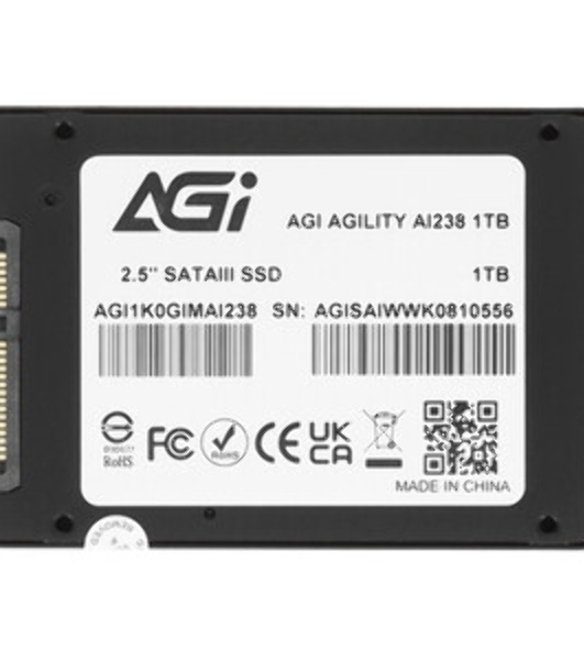 Накопитель SSD AGI AI238, 1Tb, SATA III, 2.5', R/W 558/504