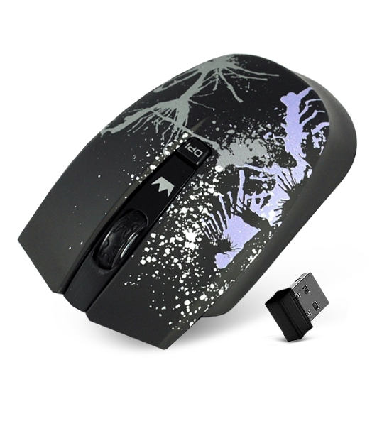 Мышь беспроводная Crown CMM-930W черный, 1600 dpi, радиоканал, USB, кнопки - 4