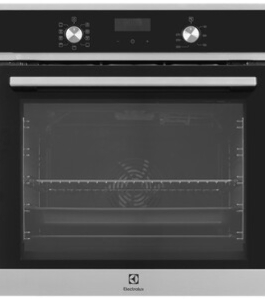 Встраиваемая электрическая духовка ELECTROLUX EOF5F70X с конвекцией, объем 72 л, 8 режимов, очистка каталитическая задняя стенка, 2 стекла в дверце, направляющие проволочные + телескопические (1 уровень)