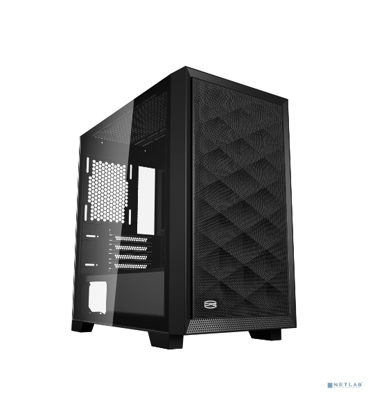 Компьютерный корпус без блока питания PCCooler C3D310 BK, Mesh Mid Tower, Black, TG, 0.6 SPCC, no fans mATX, mITX 165/350/200мм 3x2.5', 2x3.5', 4xPCI 2xUSB-A 3.0 406x220x410mm