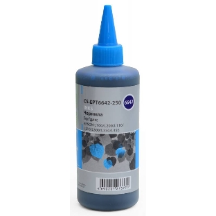 Чернила Cactus CS-EPT6642-250 голубой 250мл для Epson L100/L110/L120/L132/L200/L210/L222/L300/L312/L350/L355/L362/L366/L456/L550/L555/L566/L1300