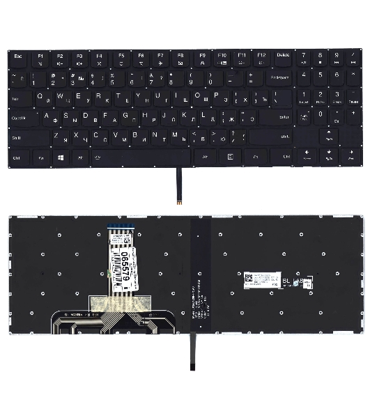 Клавиатура для ноутбука Lenovo Legion Y520 Y520-15IKB черная без рамки, белый подсветка