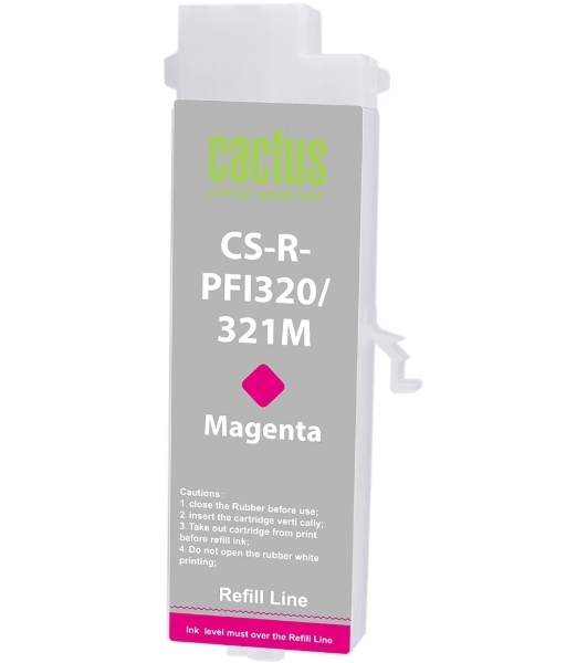 Картридж струйный Cactus CS-R-PFI320M-CHIP PFI-320M пурпурный (260мл) для Canon imagePROGRAF TM-200/200MFP/205/300/300MFP/305/250/255/350/355 с чипом