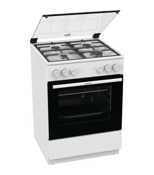 Плита комбинированная Gorenje GK6A20WF белый, конфорок 4 газовых, духовка 65 л, 60 см x 85 см x 60 см