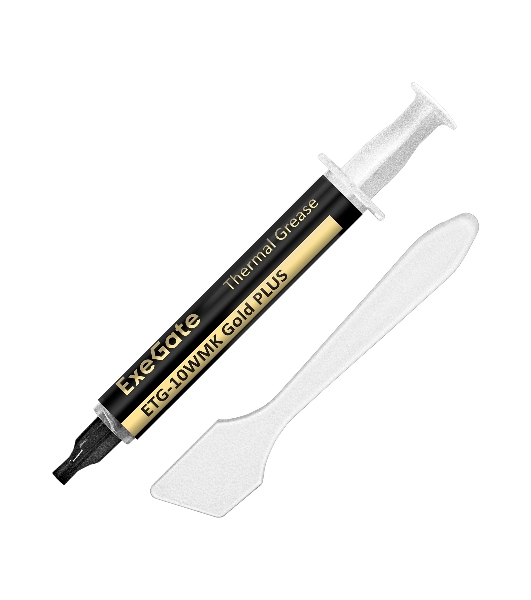 Термопаста ExeGate ETG-10WMK Gold PLUS (10,4 Вт/(м•К), 2г, шприц с лопаткой)