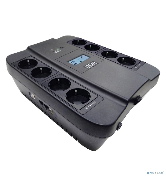 Источник бесперебойного питания Powercom Back-UPS SPIDER, Line-Interactive, LCD, AVR, 550VA/330W, Schuko, USB, черный (1456259)