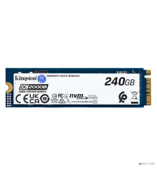 Накопитель SSD Kingston DC2000B, 240Gb, PCIe 4.0 x4, M.2 2280, R/W 4500/400