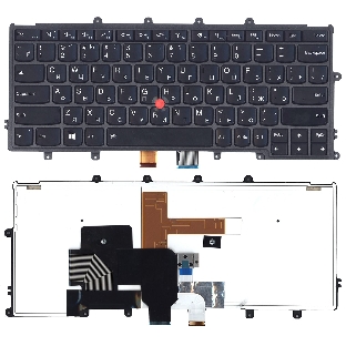 Клавиатура для ноутбука Lenovo X240i X250 X260 X270 черная с подсветкой