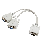 Переходник штекер Rexant VGA - 2 гнезда VGA, провод, фото 1