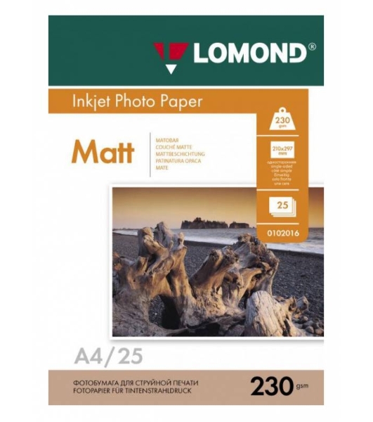 Фотобумага Lomond 0102050 A4/230г/м2/25л./белый матовое для струйной печати