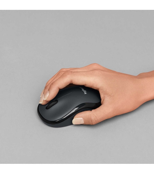 Мышь беспроводная Logitech M220 SILENT черный/серый, 1000 dpi, радиоканал, USB, кнопки - 3
