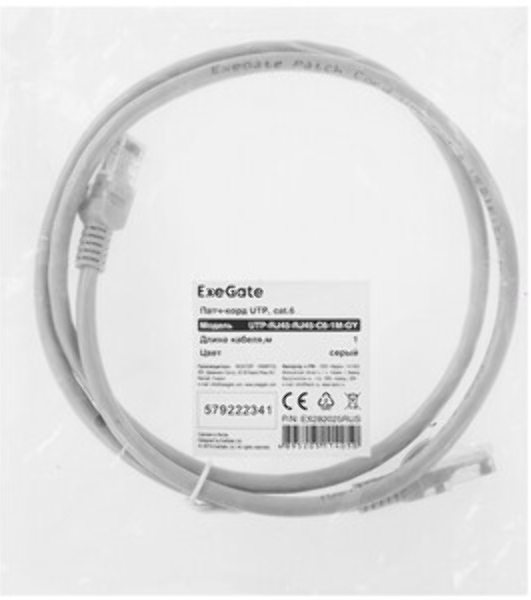 Патч-корд ExeGate UTP-RJ45-RJ45-C6-1M-BL, UTP, cat.6, 1м, синий