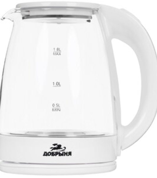 Чайник Добрыня DO-1254W белый, 1.8 л, 1.8кВт