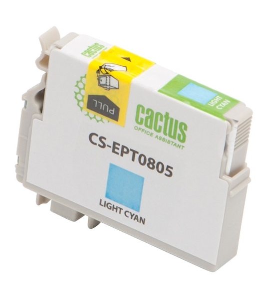 Картридж струйный Cactus CS-EPT0805 светло-голубой (11,4 мл) для Epson Stylus Photo P50/PX650/PX660/PX700/PX700W/PX710/PX710W/PX720/PX720WD/PX800/PX800FW/PX810/PX810FW/PX820/PX820FWD/R265/R285/R360/RX560/RX585/RX685